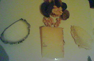 slices of three cheeses on a plate