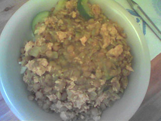 a bowl of lentils & rice